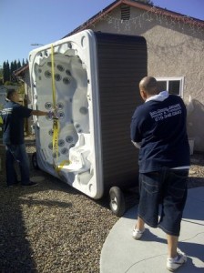 Moving a hot tub spa