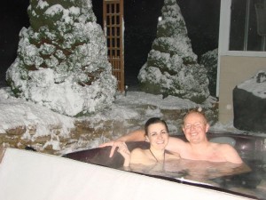 Hot tub soak for heath benefits and fun!